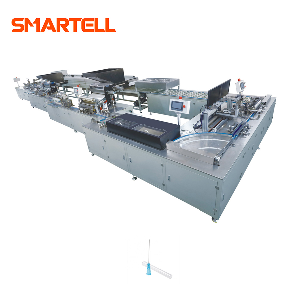 SMT-3104 Stable Effective 300ml/min Cap+Hub+Tube Needle Assembly Machine