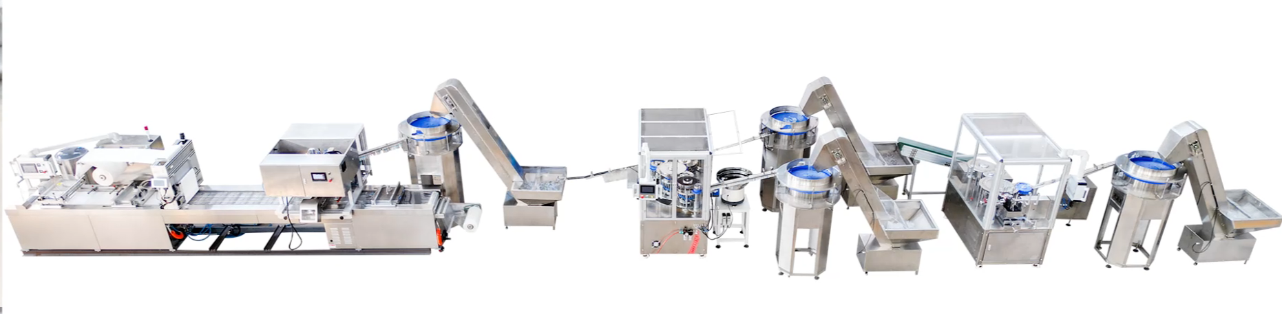 Fully automatic syringe production line equipped with conveyor system